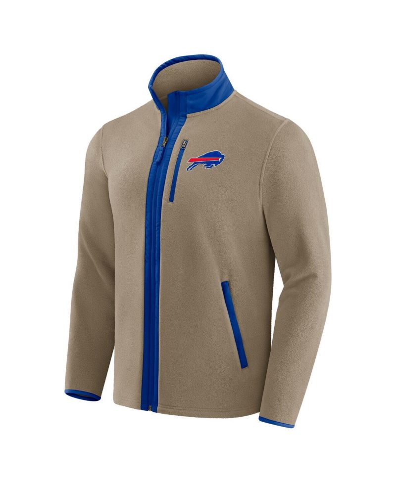 Darius Rucker Collection by x NFL Men's Tan Buffalo Bills Heavyweight Polar Fleece Full-Zip Jacket
