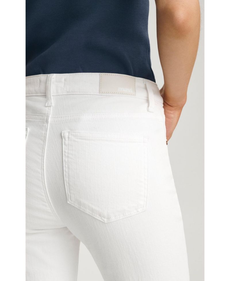Women's Anika Mid Rise Cropped Flare In White Flex Blue