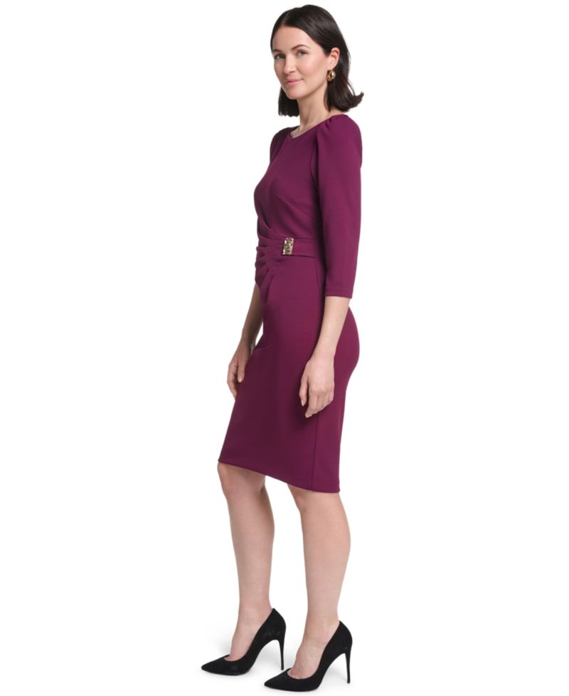 Petite Boat Neck Sheath Dress