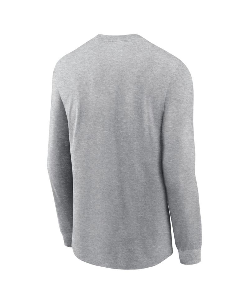 Men's Heather Gray New England Patriots 2025 AFC Champions Locker Room Trophy Collection Long Sleeve T-Shirt