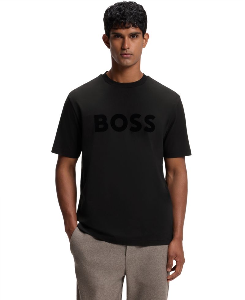 Men's Crewneck Short-Sleeve Stretch Cotton-Blend T-Shirt