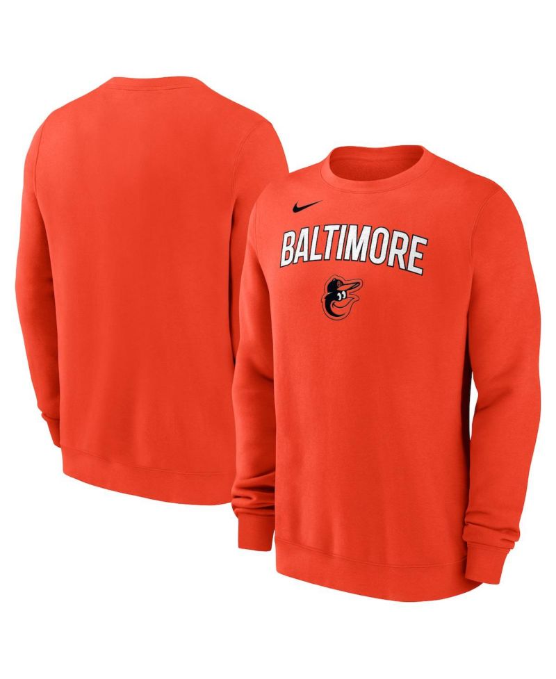 Men's Orange Baltimore Orioles Pullover Sweatshirt