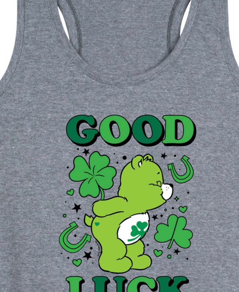 Plus Size Care Bears St. Patrick's Day Good Luck Graphic Tank Top