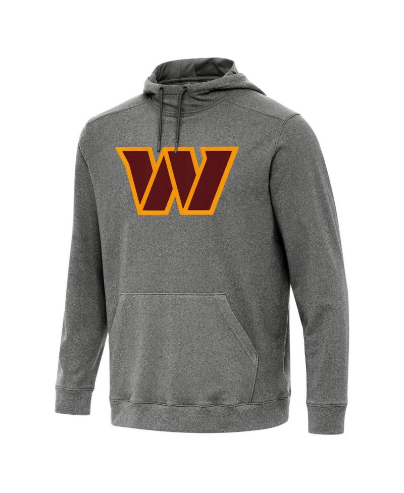 Men's Heather Black Washington Commanders Cloud Pullover Hoodie