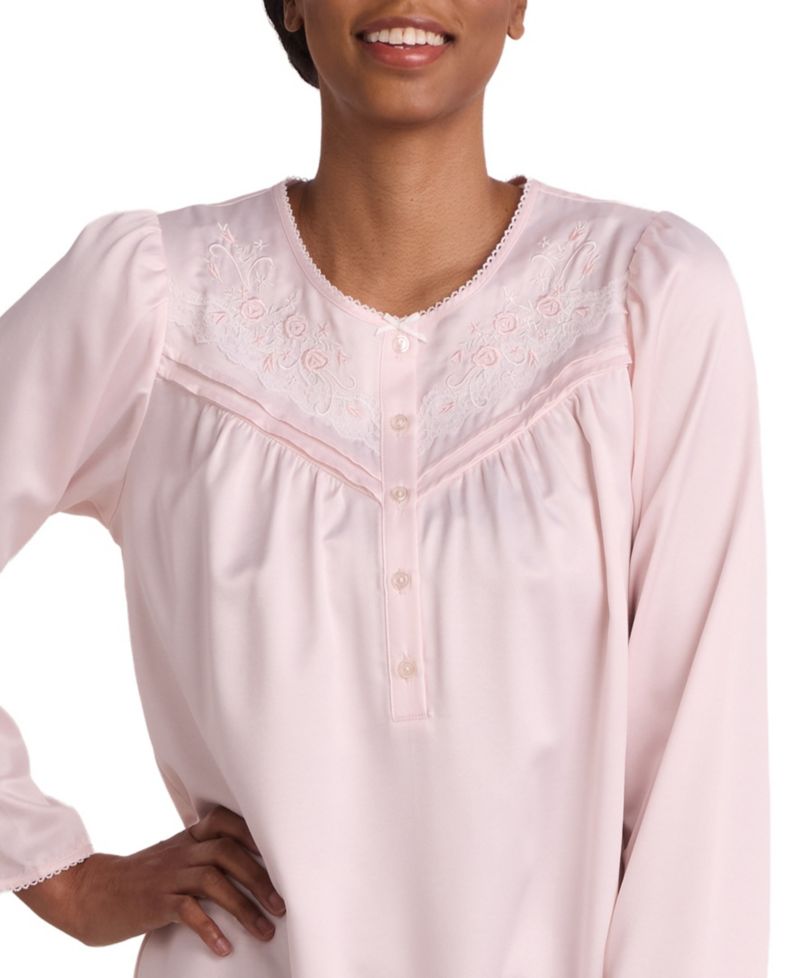 Women's Long-Sleeve Satin Short Gown