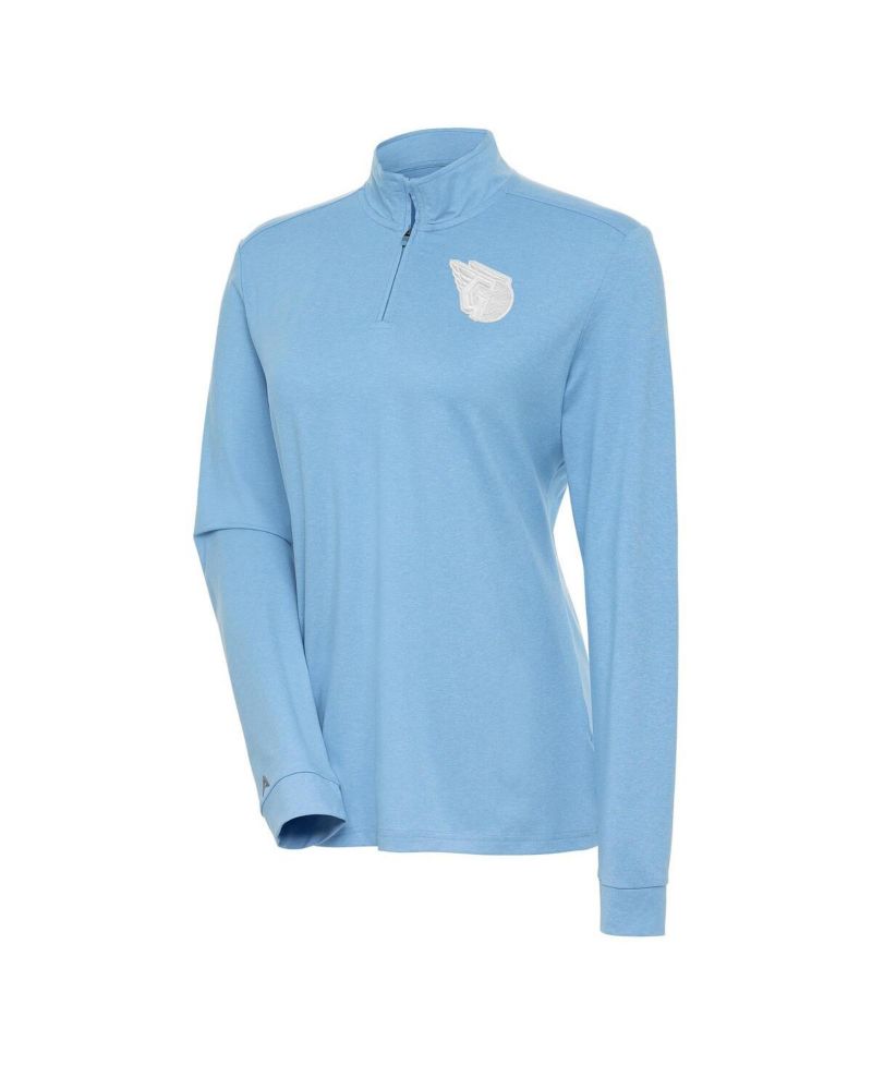 Women's Light Blue Cleveland Guardians Mentor Quarter-Zip Pullover Top