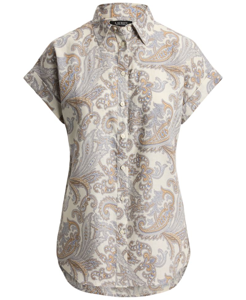 Petite Paisley Short-Sleeve Shirt