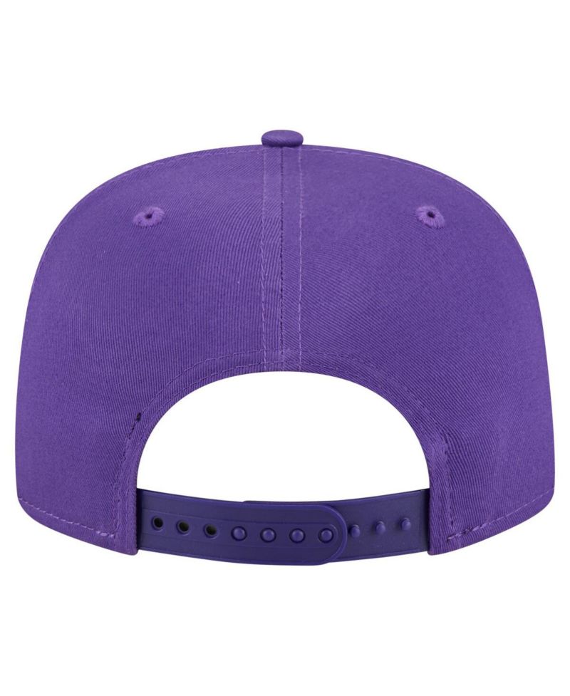 Men's Purple Los Angeles Lakers Team Text Golfer Snapback Hat