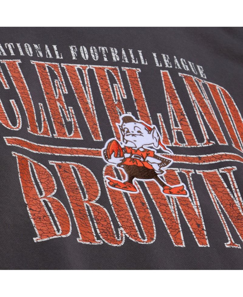 Men's Black Cleveland Browns Downtown Crew Vintage Logo Sweatshirt