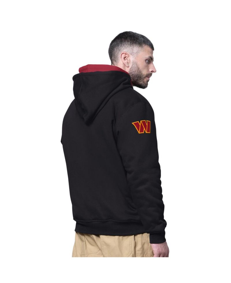 Men's Black Washington Commanders Big Shot Full-Zip Double Hoodie