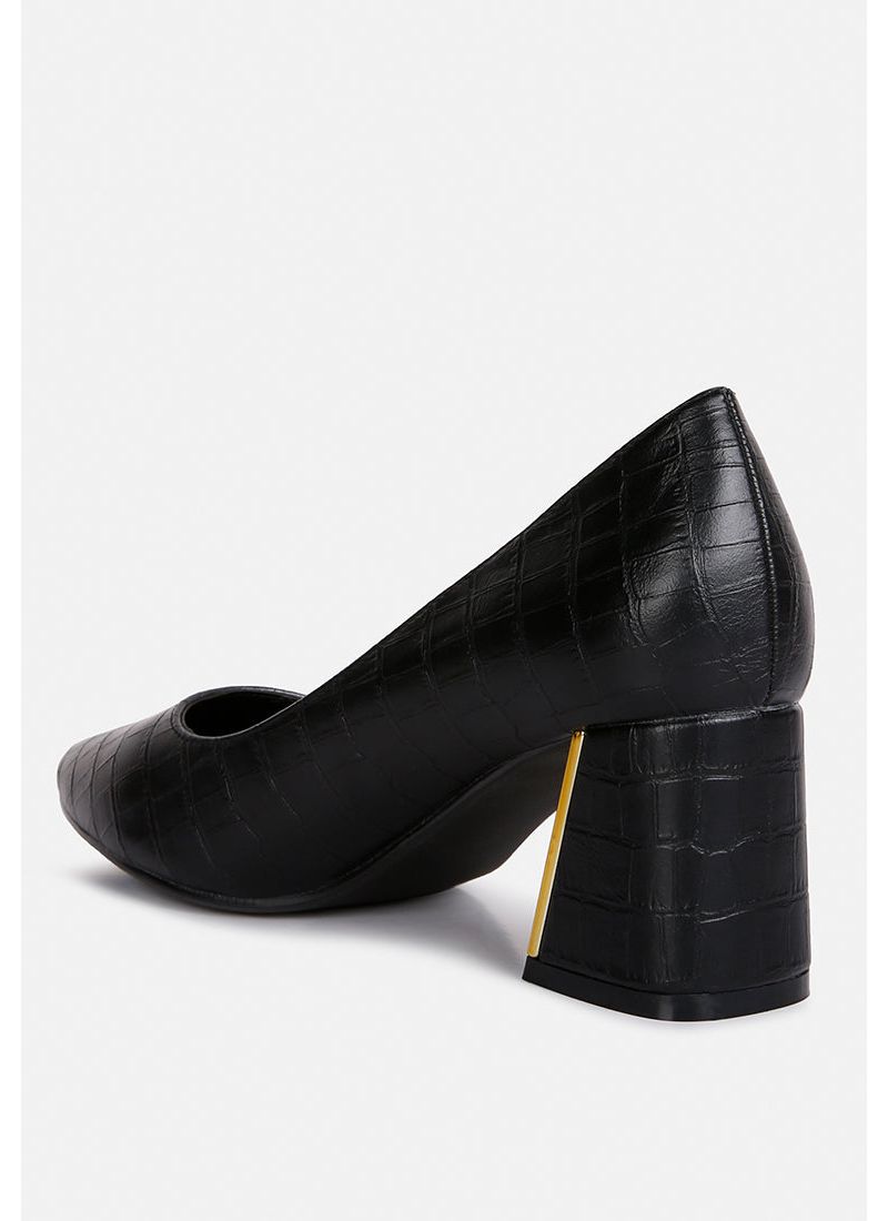 emersyn croc block heel pump