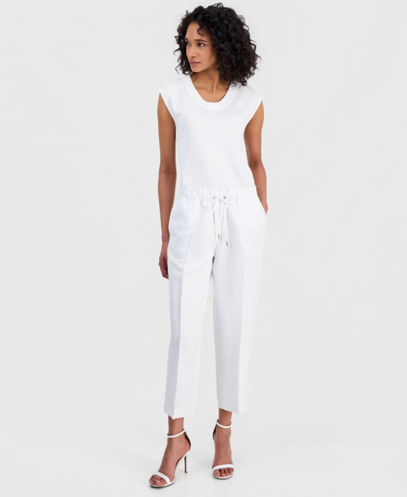Women's Drawstring Linen-Blend Pants