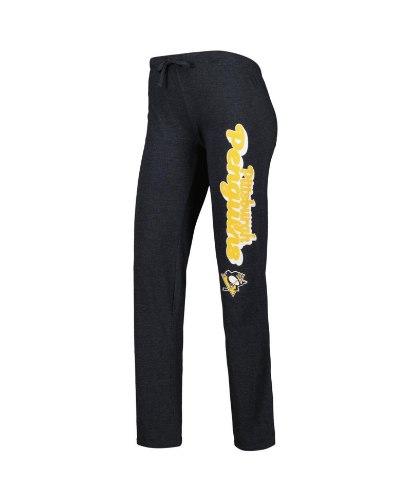 Women's Gold, Heather Black Pittsburgh Penguins Meter Muscle Tank Top and Pants Sleep Set