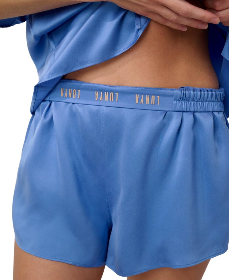 Women's Washable Silk Tie-Front Top and Shorts, 2-Piece Set