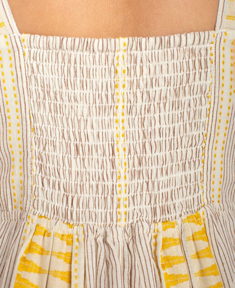Women's Striped V-Neck Midi Dress