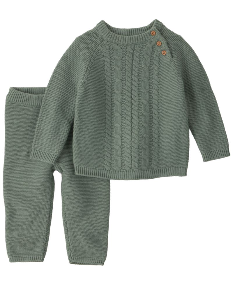 Baby Boys' or Baby Girls' Cable-Knit Long-Sleeve Top and Pants, 2-Piece Set