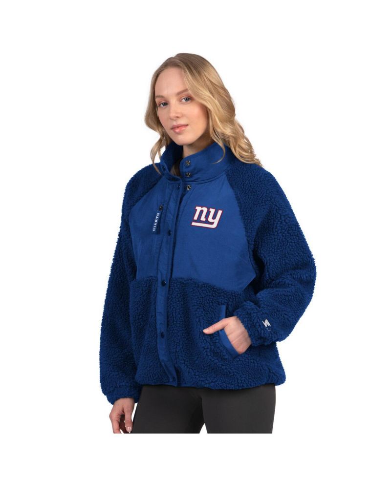 Women's Royal New York Giants On the Ball Sherpa Jacket