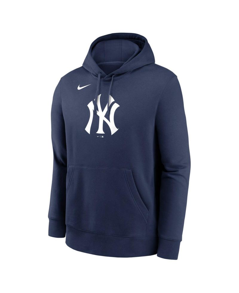 Men's Navy New York Yankees Logo Club Fleece Pullover Hoodie