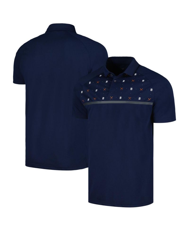 Men's Navy Detroit Tigers Sector Batter Up Raglan Polo