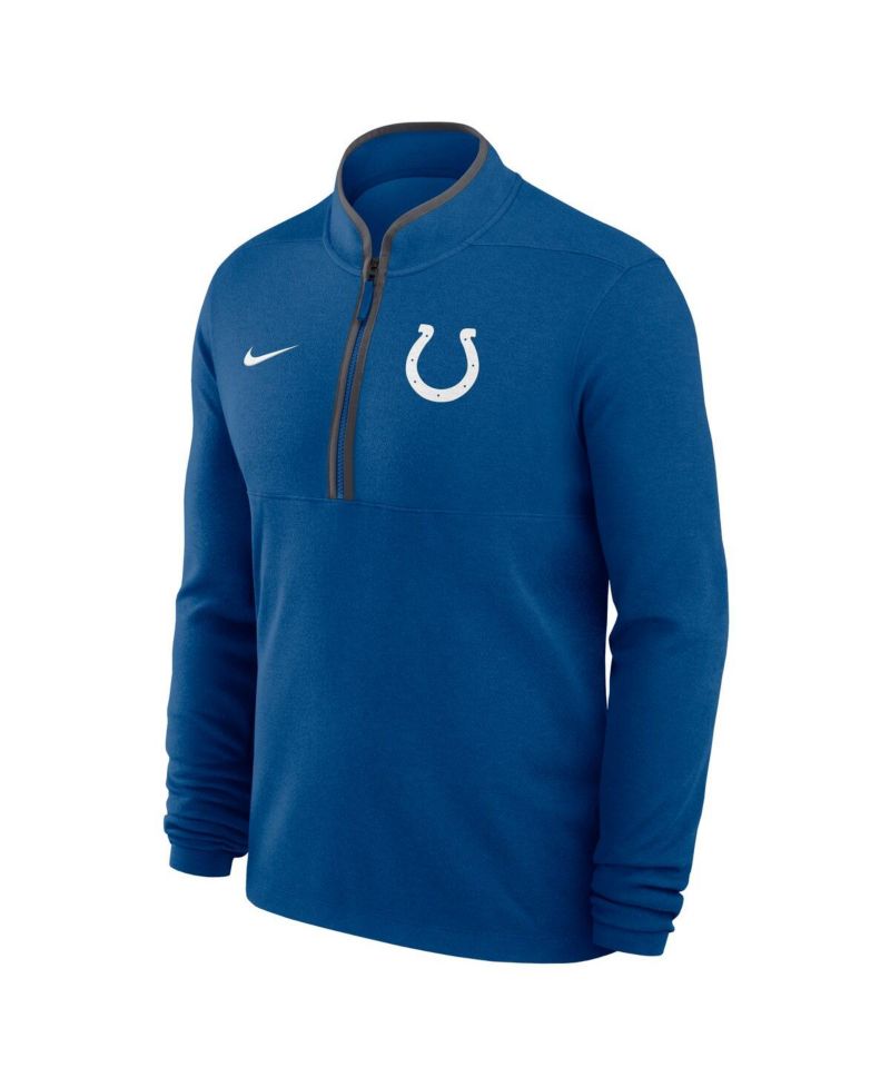 Men's Royal Indianapolis Colts Lightweight Victory Dri-FIT Half-Zip Pullover Hoodie