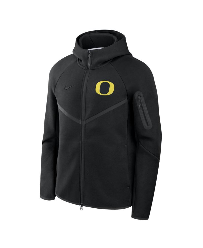 Men's Black Oregon Ducks Tech Fleece Full-Zip Wind Runner Hoodie