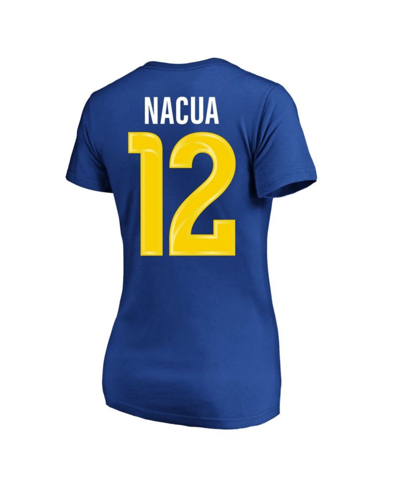 Women's Puka Nacua Royal Los Angeles Rams Plus Size Name & Number V-Neck T-Shirt