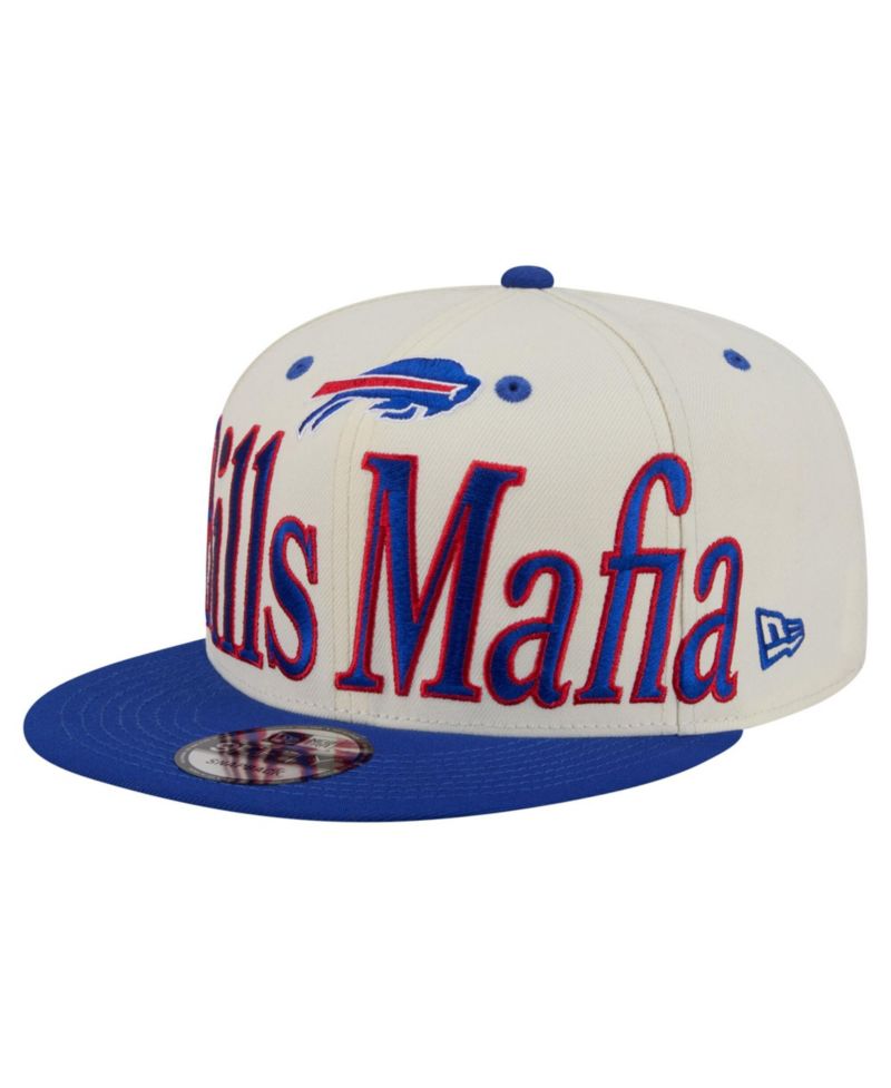 Men's Cream Buffalo Bills Bills Mafia Oversized Slogan 9FIFTY Snapback Hat
