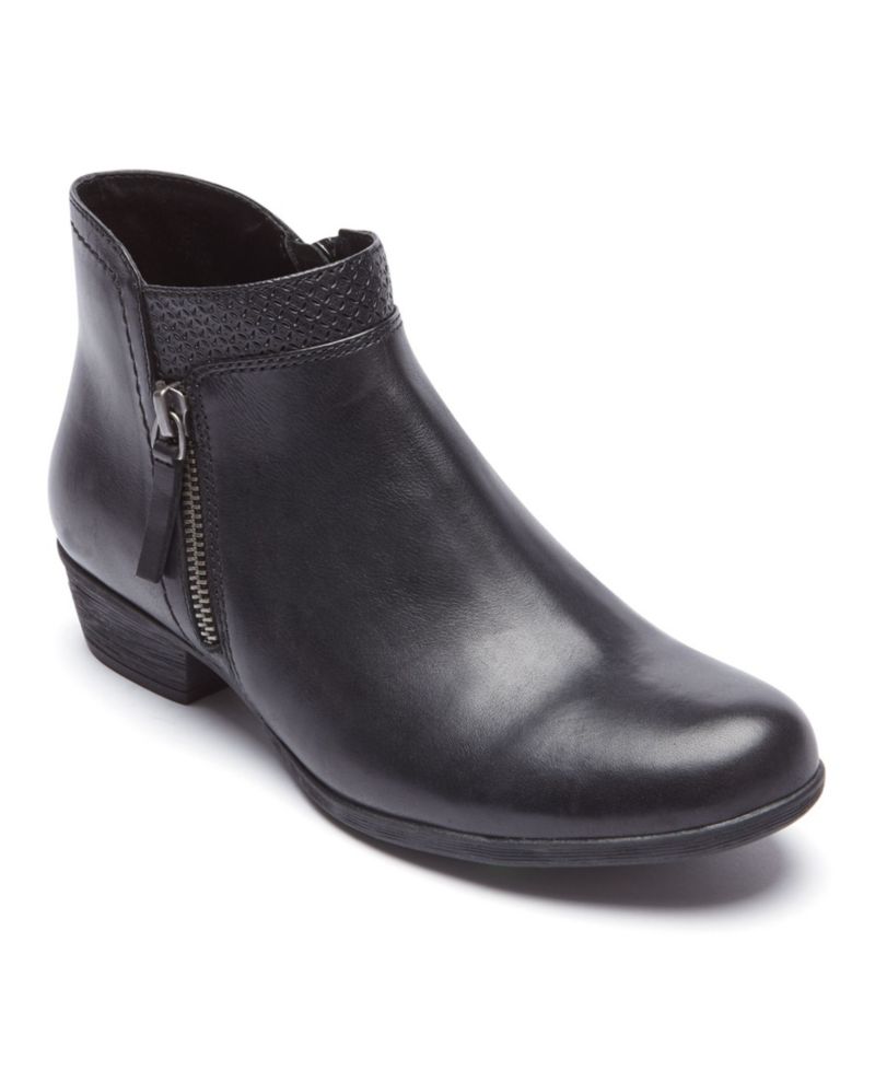 Women's Carly Leather Block Heel Ankle Booties
