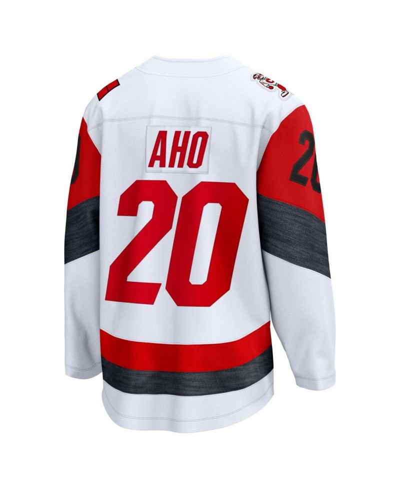 Men's Sebastian Aho White Carolina Hurricanes Away Breakaway Jersey