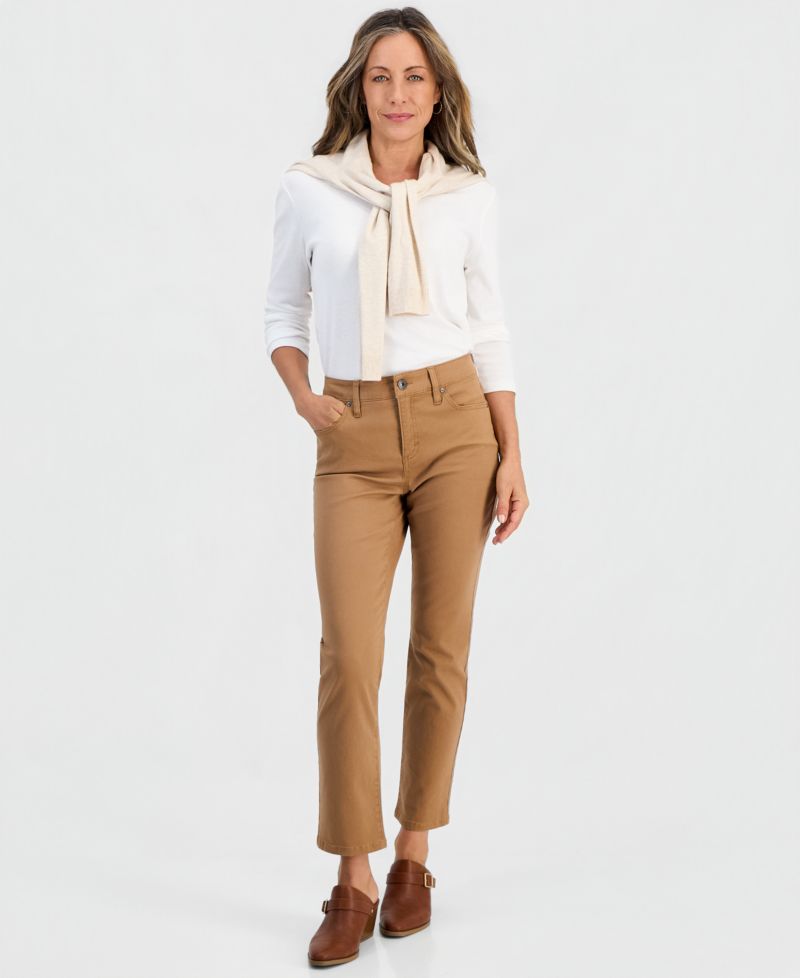 Petite High Rise Natural Straight-Leg Jeans