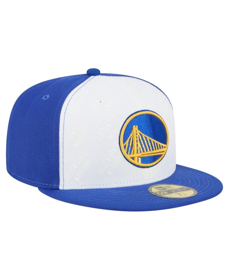 Men's White/Royal Golden State Warriors Repeat 59Fifty Fitted Hat
