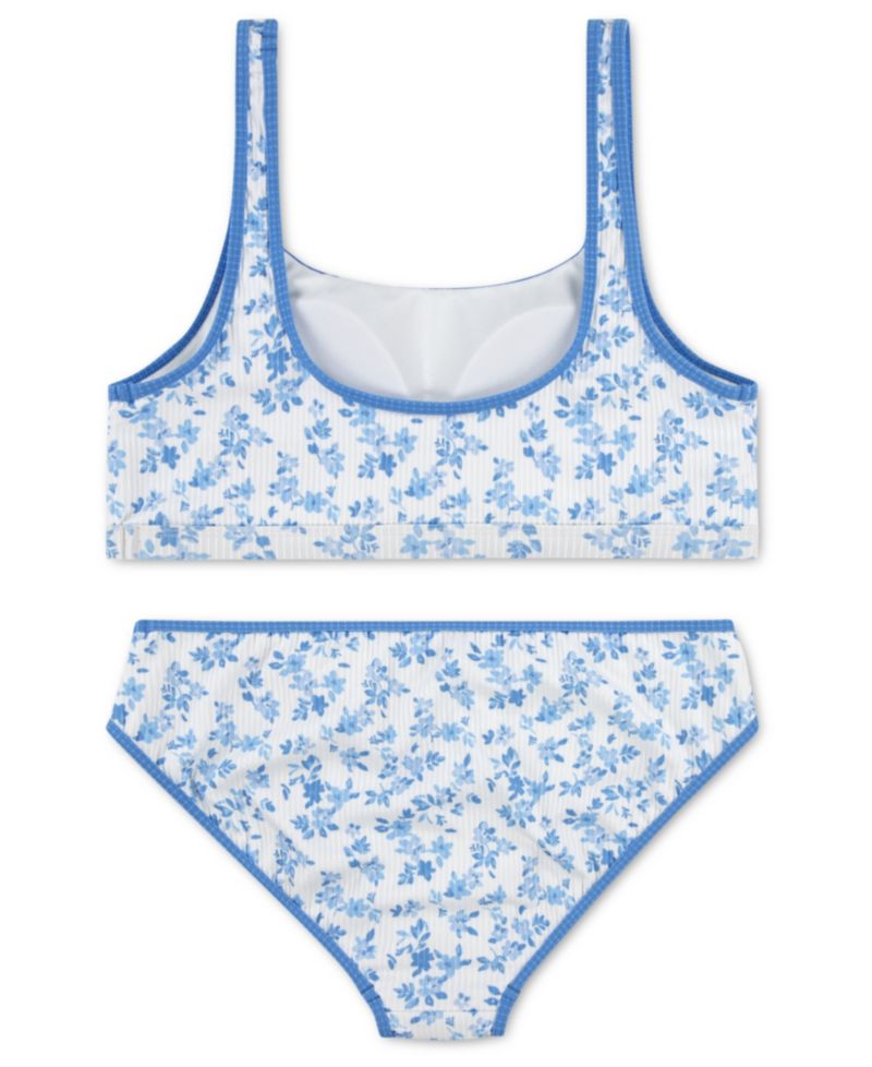 Girls' Scoop Neck Top & Swim Bottoms, 2-Piece Set