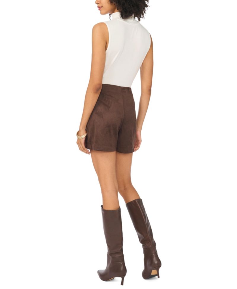 Women's Faux-Suede Mini Side-Zip Skort