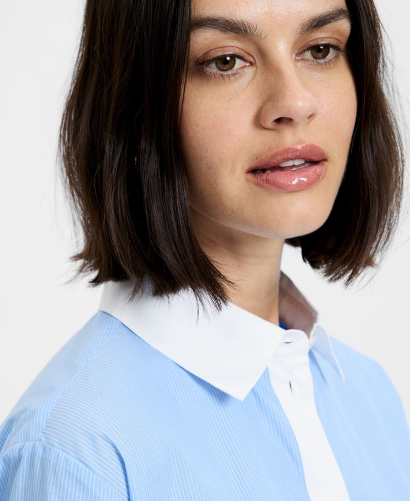 Women's Collared Neck Poplin Shirt