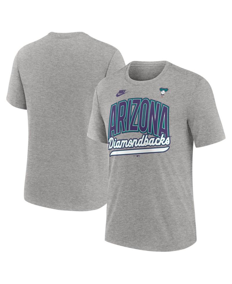 Men's Heather Gray Arizona Diamondbacks Cooperstown Collection Retro Tri-Blend T-Shirt