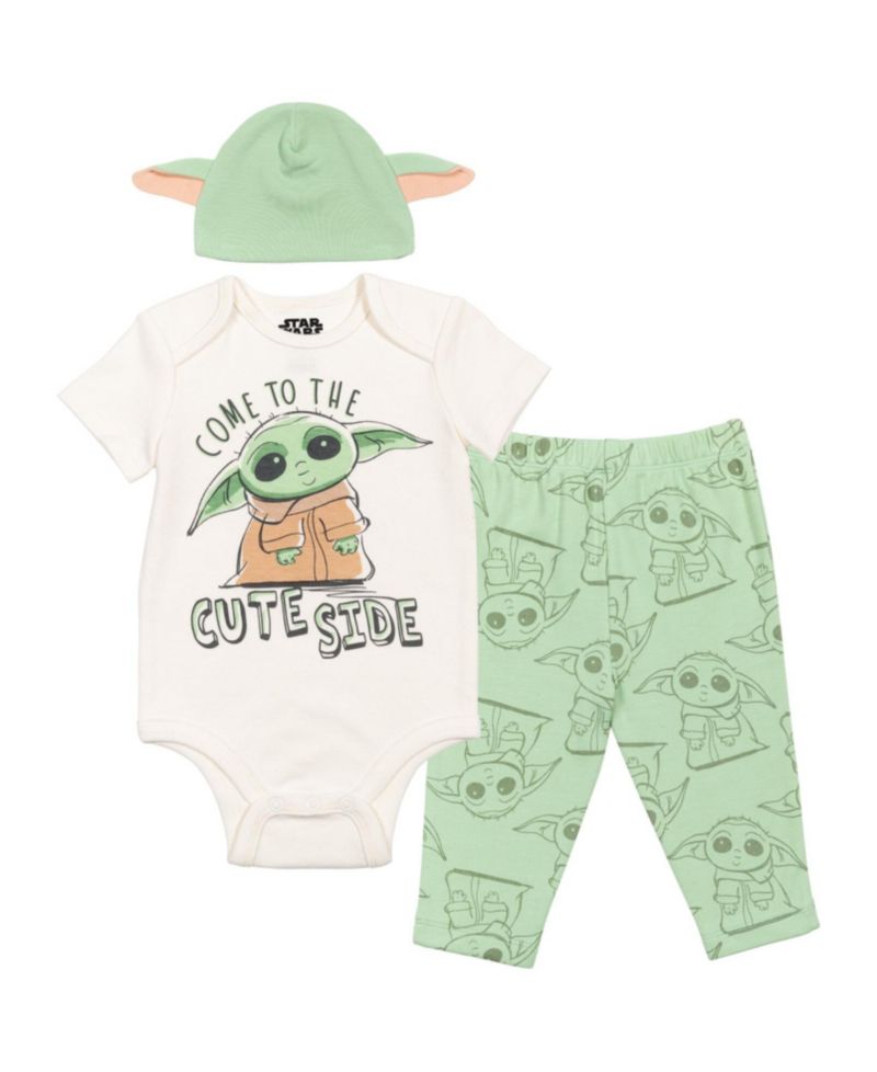 Baby Boys The Mandalorian Bodysuit Pants and Hat 3 Piece Outfit Set Newborn to