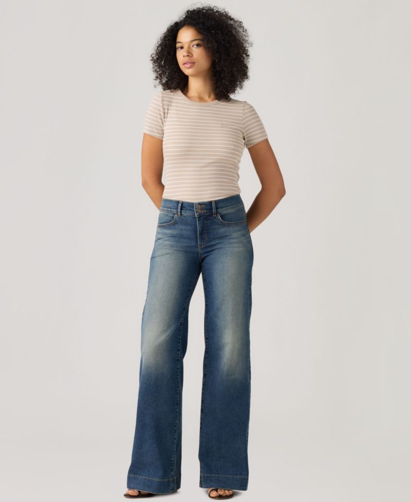 Women's 318 Mid-Rise Double-Button Wide-Leg Jeans