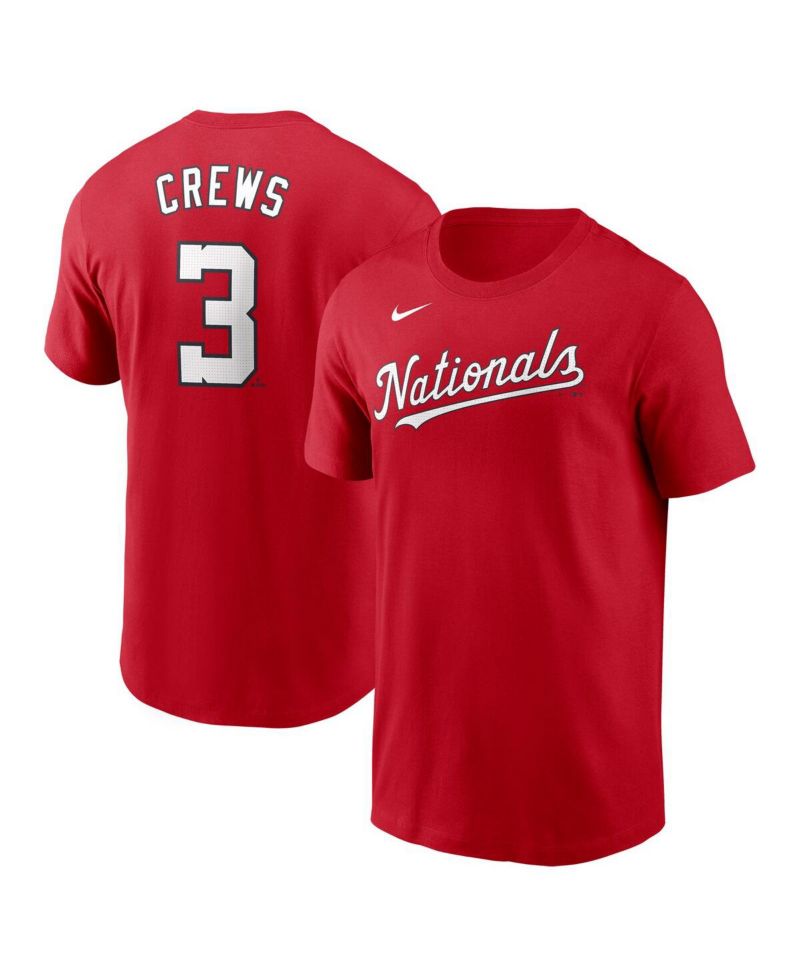 Men's Dylan Crews Red Washington Nationals Fuse Name & Number T-Shirt