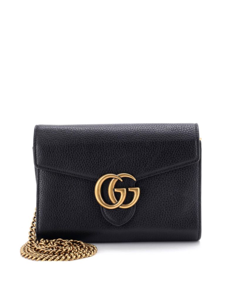 Mini GG Marmont Chain Wallet Leather
