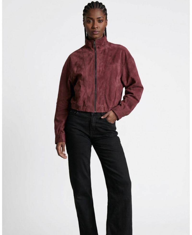 Women's Mila Burgundy Suede Jacket