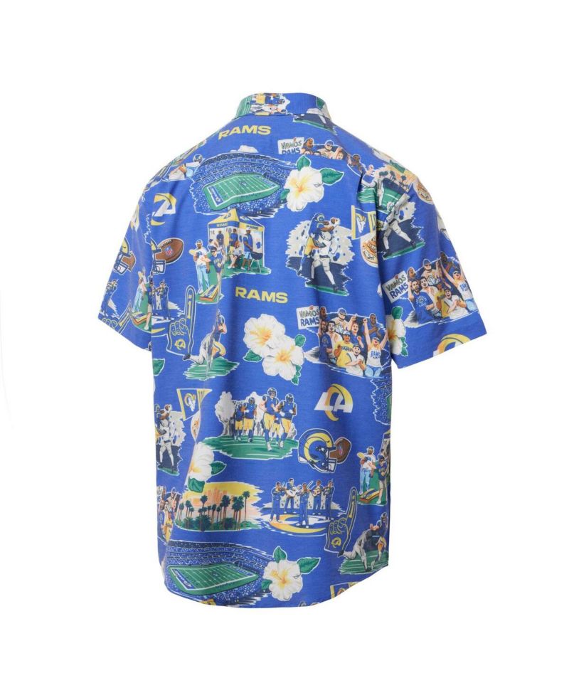 Men's Royal Los Angeles Rams Scenic Button-Down Shirt