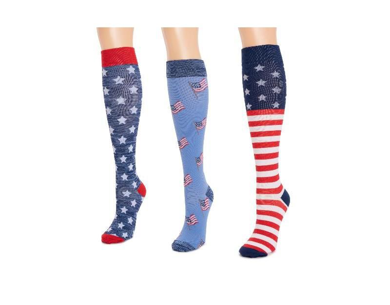 Unisex 3 Pack Nylon Compression Knee-High Socks