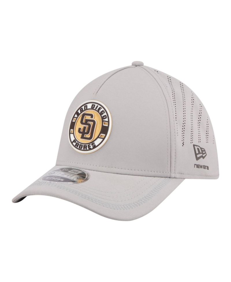Men's Gray San Diego Padres Patch 39THIRTY A-Frame M-Crown Perforated Flex Hat