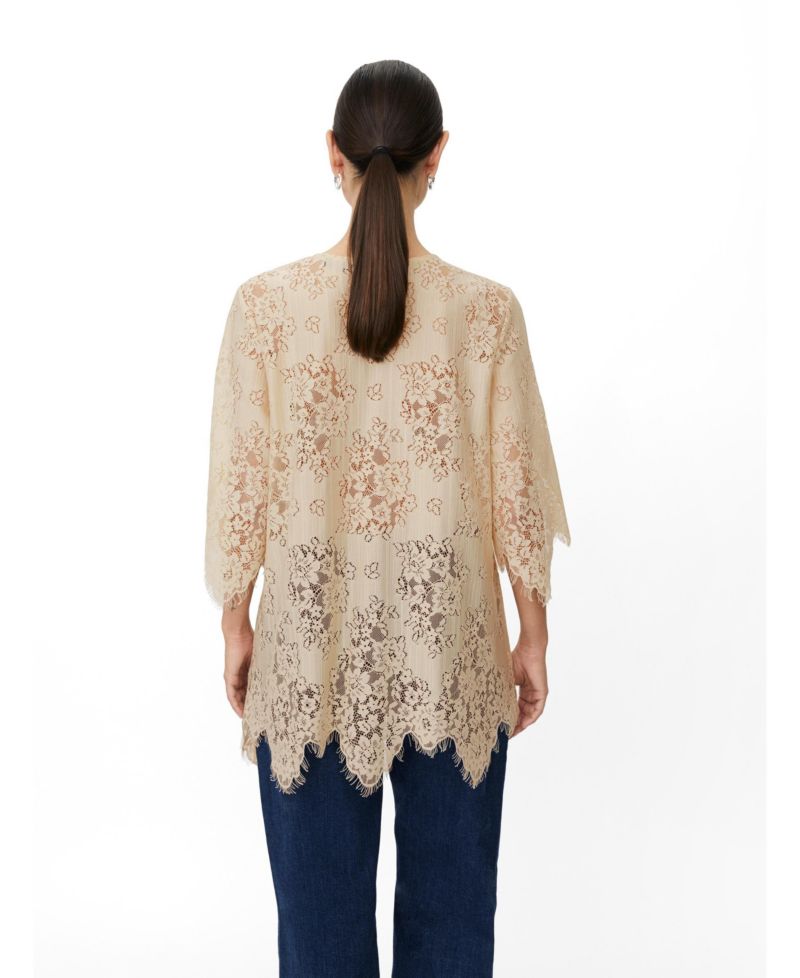 Women's MaGaldora Lace Floral 3/4-Sleeve Tunic Top