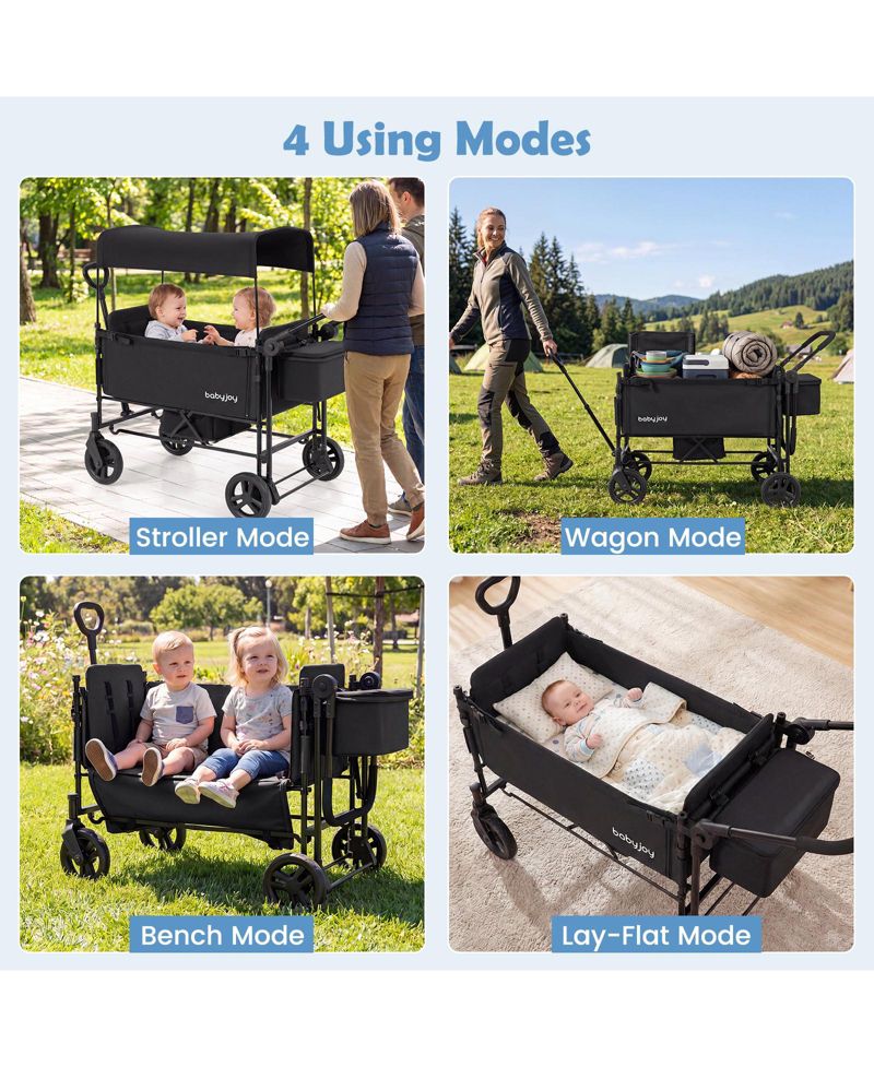 Baby 2 in 1 Baby Stroller Folding High Landscape Pushchair with Bassinet Mode