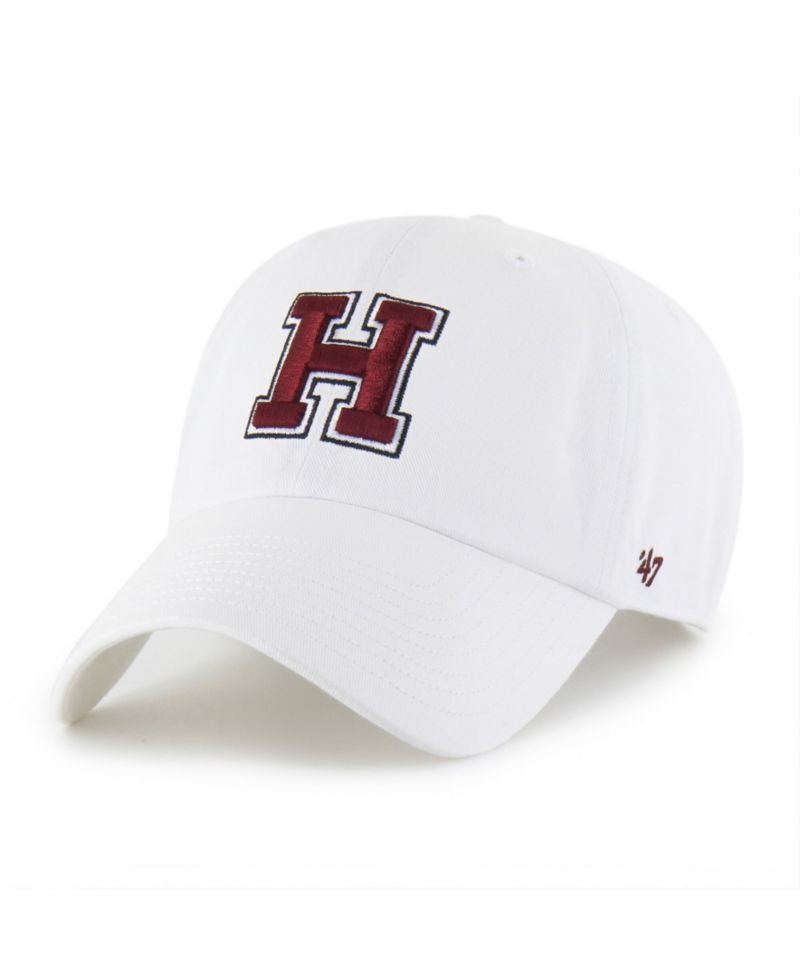Men's '47 White Harvard Crimson Clean Up Adjustable Hat