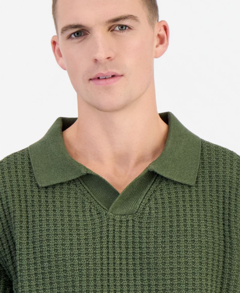 Men's Spero Waffle-Knit Polo Shirt