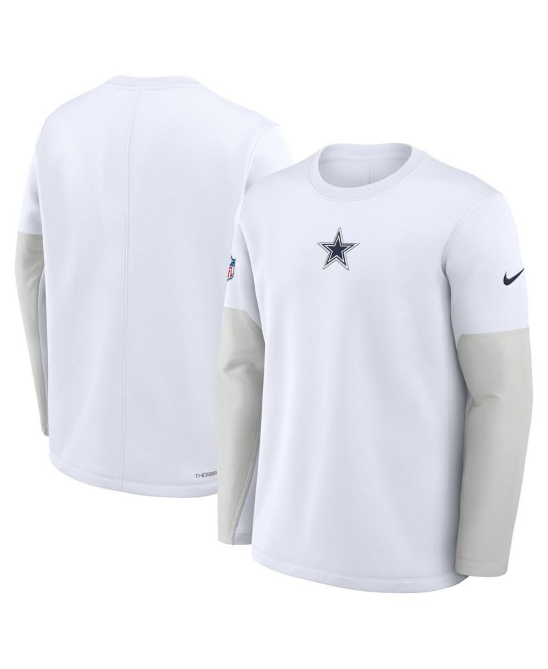 Men's White Dallas Cowboys Sideline Scripted to Win Performance Long Sleeve T-Shirt