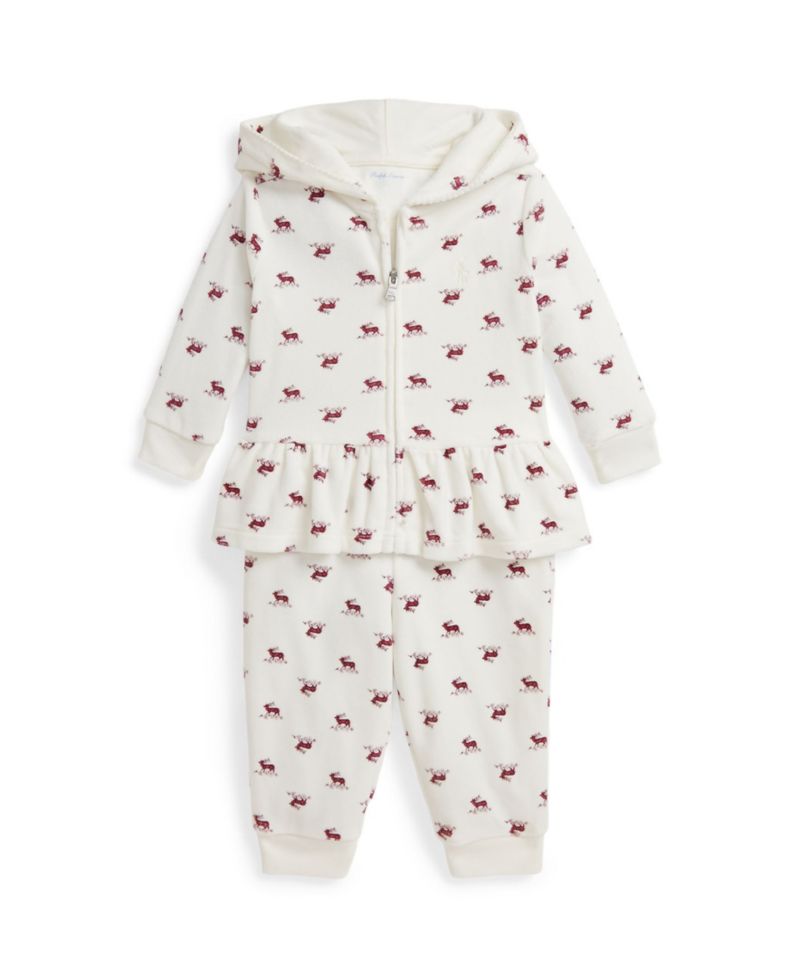 Baby Girls' Printed Hoodie and Pants, 2-Piece Set