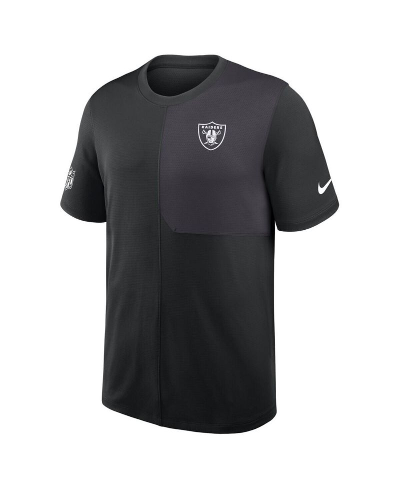 Men's Black Las Vegas Raiders Sideline UV Performance Coach Shirt